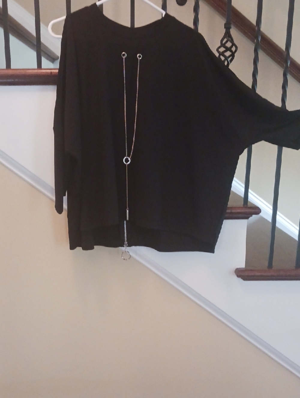 Black Women's Relaxed Dolman Sleeve Blouse ,small Cold Shoulder